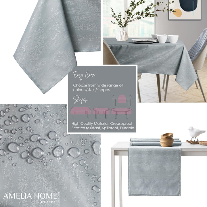 AmeliaHome Tischdecke 110x180 cm Tischtuch Tafeldecke Fleckschutz Lotuseffekt Abwaschbar Wasserabwei