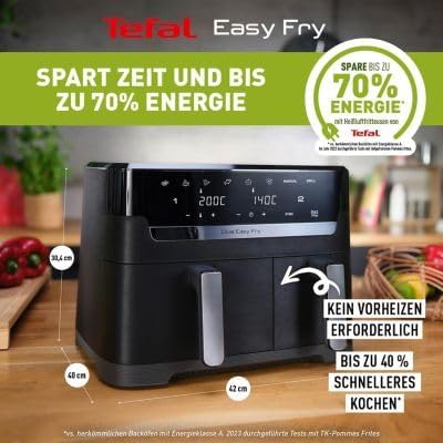 Tefal® EY901N10 Dual Easy Fry Heissluftfritteuse schwarz