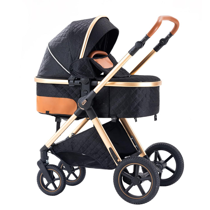 BEBBY Kinderwagen, Standard-Kinderwagen, Kinderwagen 3 in 1,Kinderwagen mit Faltbarem Tragbarem für