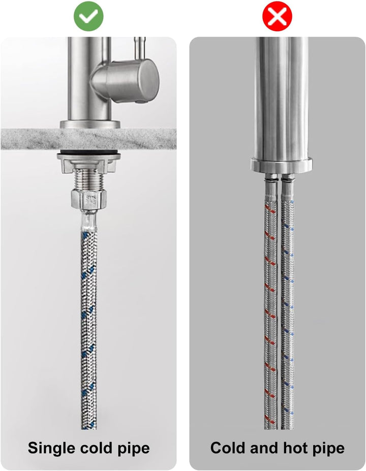 Nur kalter Wasserhahn, Einloch-Küchenspüle, SUS304 Edelstahl, gebürstetes Nickel