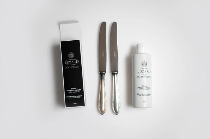 EDZARD QualiPolish® Silber Pflege Emulsion (250 ml) Reiniger für Schmuck, Münzen & Besteck aus Messi