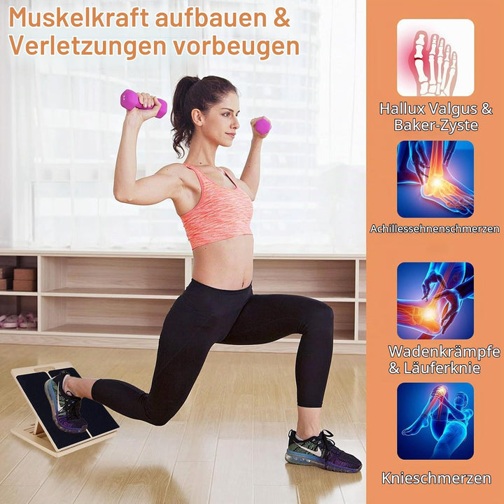 Wadendehner, Slant Board mit Einstellbarem Schrägbrett und Wadenstrecke, Professionelles Wadendehner