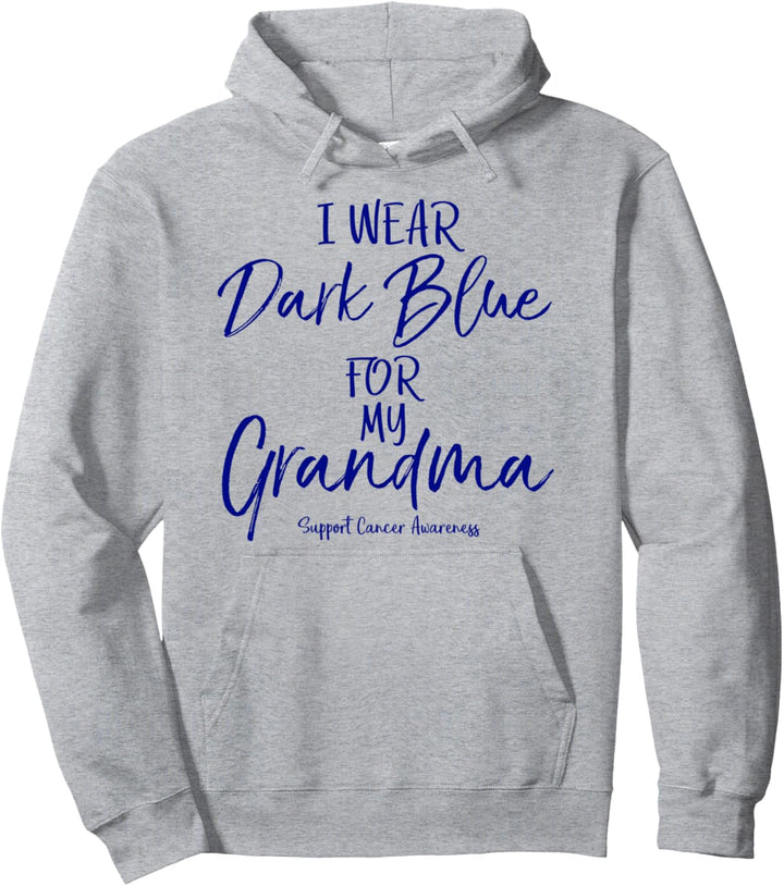 Matching Colon Cancer Gifts I Wear Dark Blue for My Grandma Pullover Hoodie