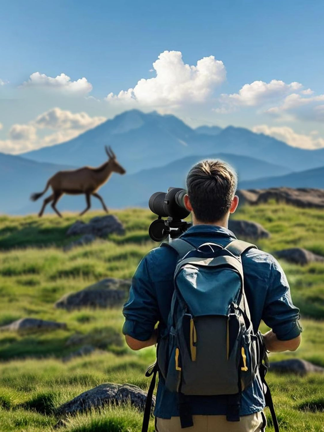 Spektiv Monokular Teleskop Hohe Vergrösserung HD 25-75x60 Variabler Multiplikator Low Light Nachtsic