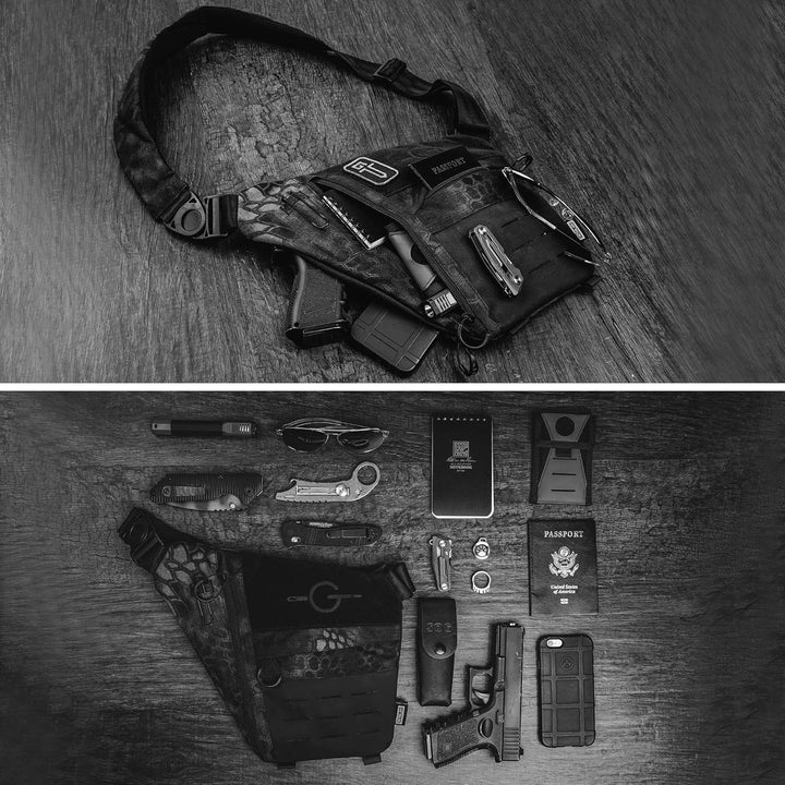 TACTICAL_GEEK Cache L1 Umhängetasche Leichter Brustrucksack Anti-Diebstahl Wasserdichte Umhängetasch