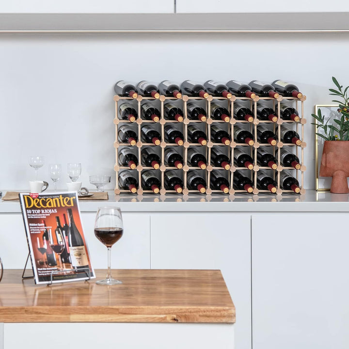 KOMFOTTEU Weinregal für 40 Flaschen, Flaschenregal aus Holz, Flaschenständer erweiterbar, Weinflasch