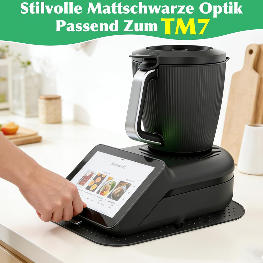 SelfTek Anti-Rutsch Matte für Thermomix TM7- Silikon Matte Rutschhemmung & Geräuschreduzierend, Zube