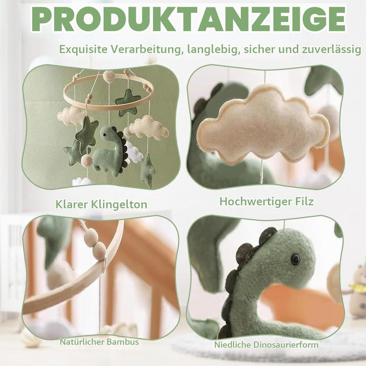 SGZIOO Mobile Baby Windspiele, Mobile Babybett Holz, Baby mobile für Bett, Babymobile mit Sternen, W