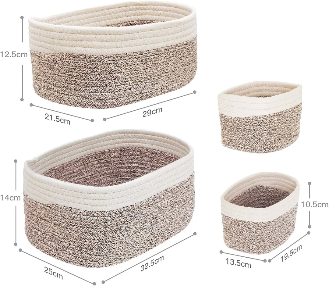 Aufbewahrungskorb Baumwollseil Geflochten 4er-Set,Körbe Aufbewahrung Bad Wickeltisch Organizer Flech