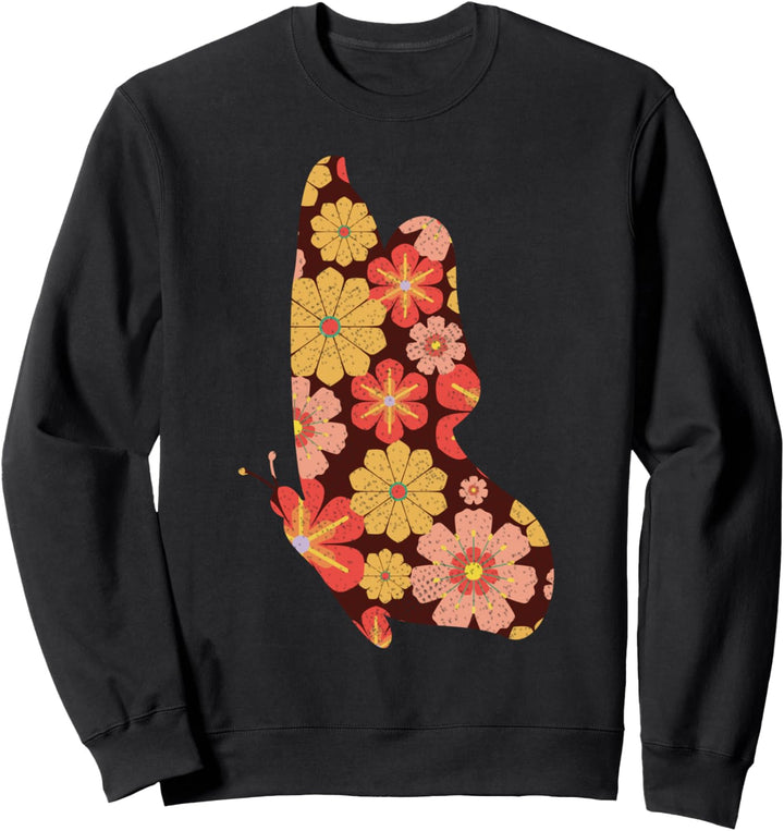 Niedlicher Blumen Schmetterling Sweatshirt