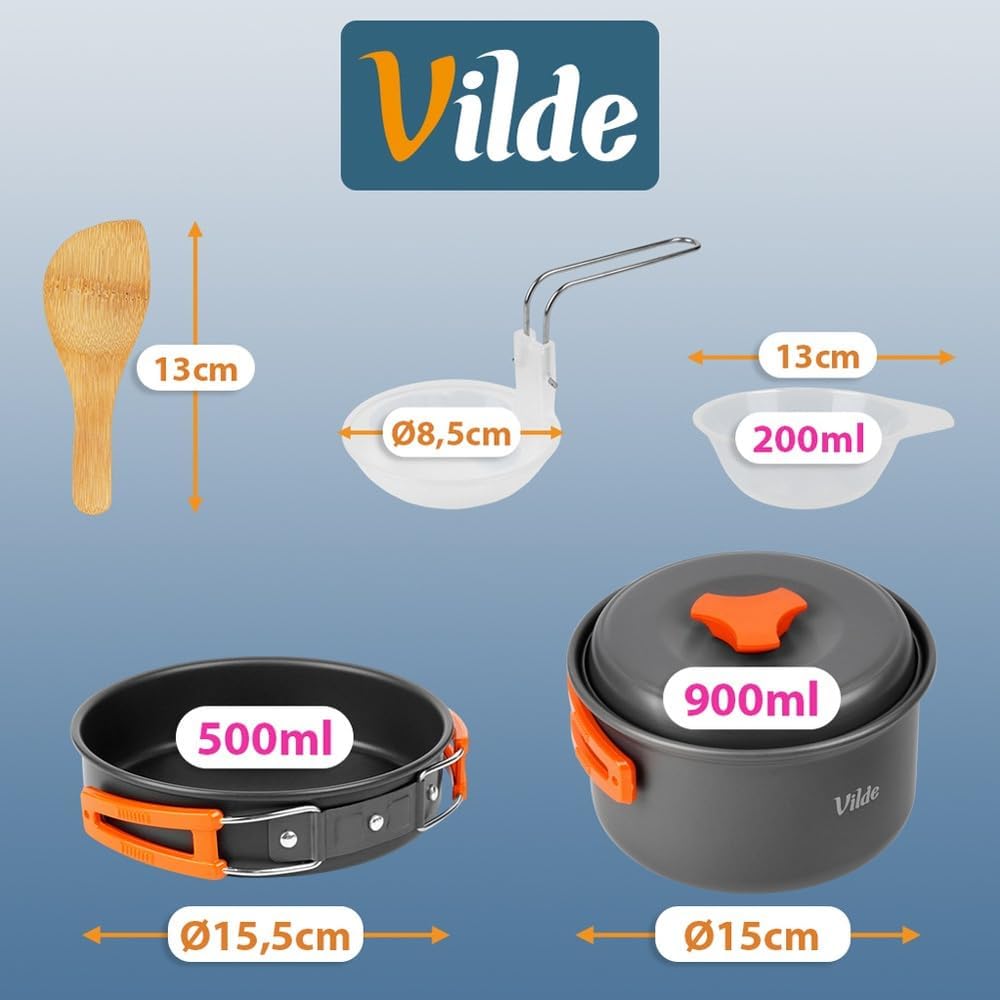 Vilde Camping Kochgeschirr Set Aluminium 10 teilig