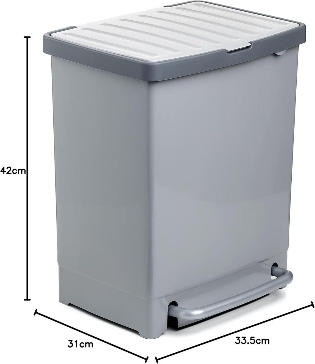 Tatay Recycling-Treteimer, 25 l Fassungsvermögen (mit Trennwand 17 l + 8 l), herausnehmbar, BPA- Pol