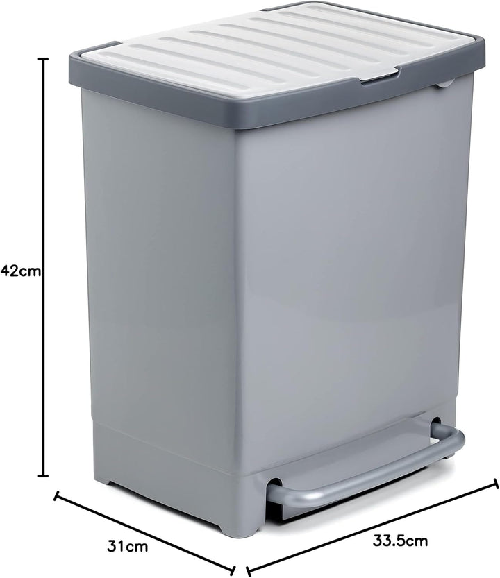 Tatay Recycling-Treteimer, 25 l Fassungsvermögen (mit Trennwand 17 l + 8 l), herausnehmbar, BPA- Pol