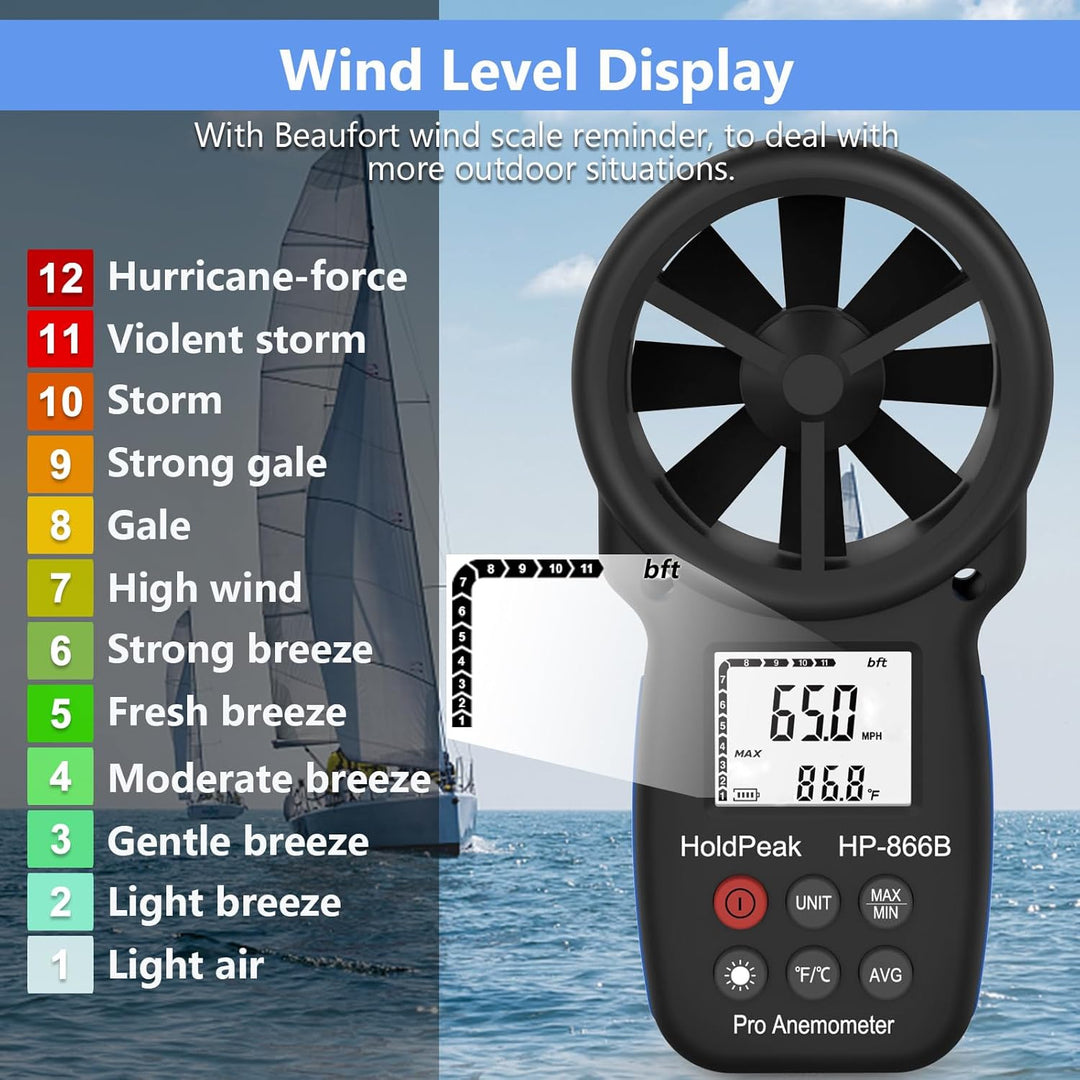 Anemometer windmesser, digitales Windgeschwindigkeitsmessgerät, Windgeschwindigkeit/Windkühlung, Win