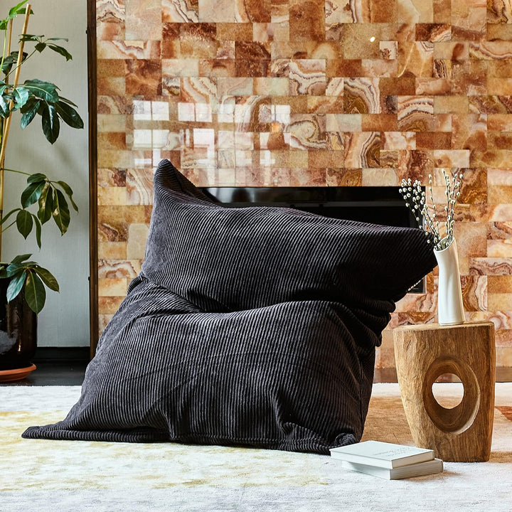 Green Bean© Square XXL Indoor Bezug aus Kord 140 x 180 cm - ohne Füllung - Sitzsackhülle, Sitzsackbe