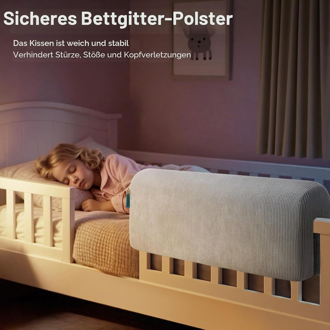 AEOCOO Bettkantenschutz für Kinderbetten 70 cm – weiche Memory-Schaum Bettumrandung, Rausfallschutz