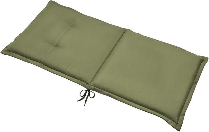 Beautissu Niedriglehner Auflage Gartenstuhl mit Schaumkern Füllung niedrig | 100x50x6cm Olivgrün Sit