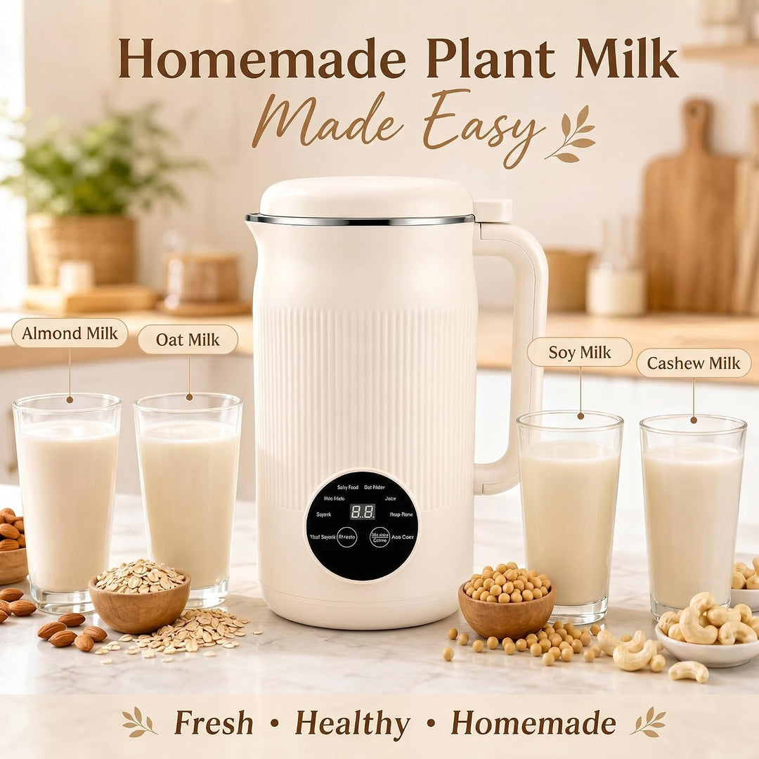 Sojamilch Hersteller 1200ml, Nussmilchmaschine 8 Modi, Automatische Mandelmilchmaschine mit Verzöger