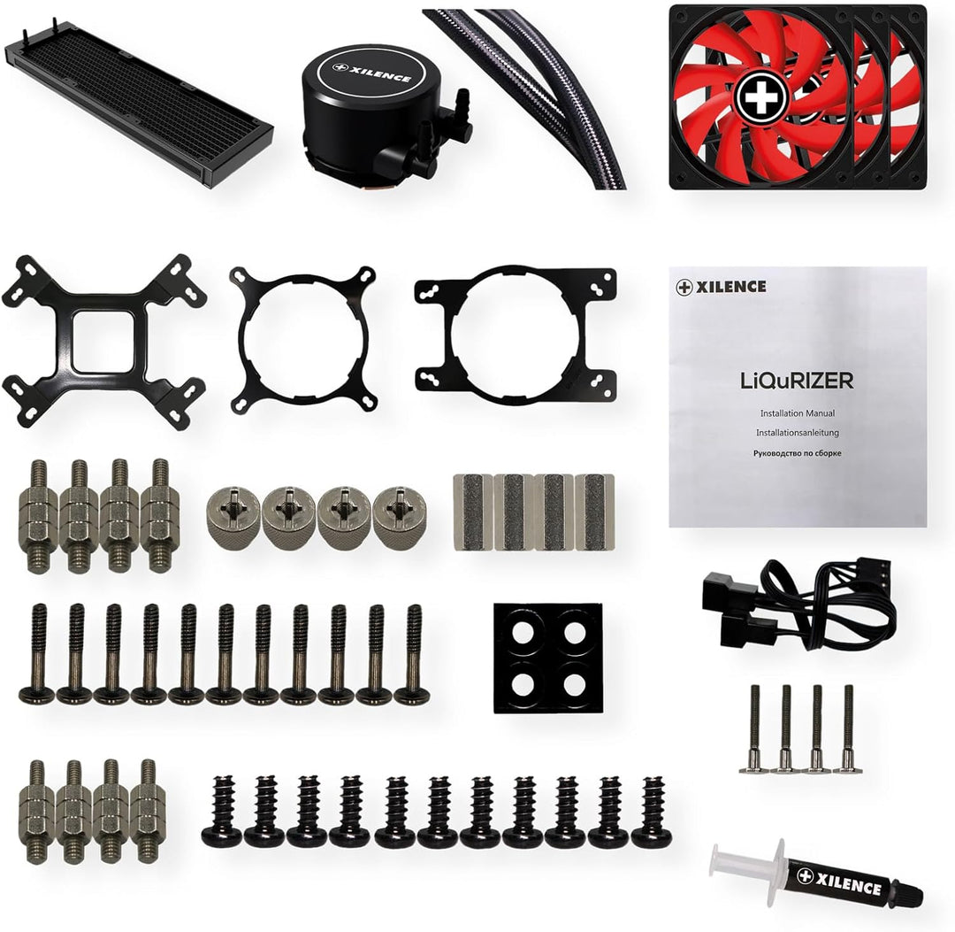Xilence LQ360 AMD und Intel AiO 360mm Wasserkühlung, 3x 120mm PWM Lüfter, 400W TDP, rot/schwarz