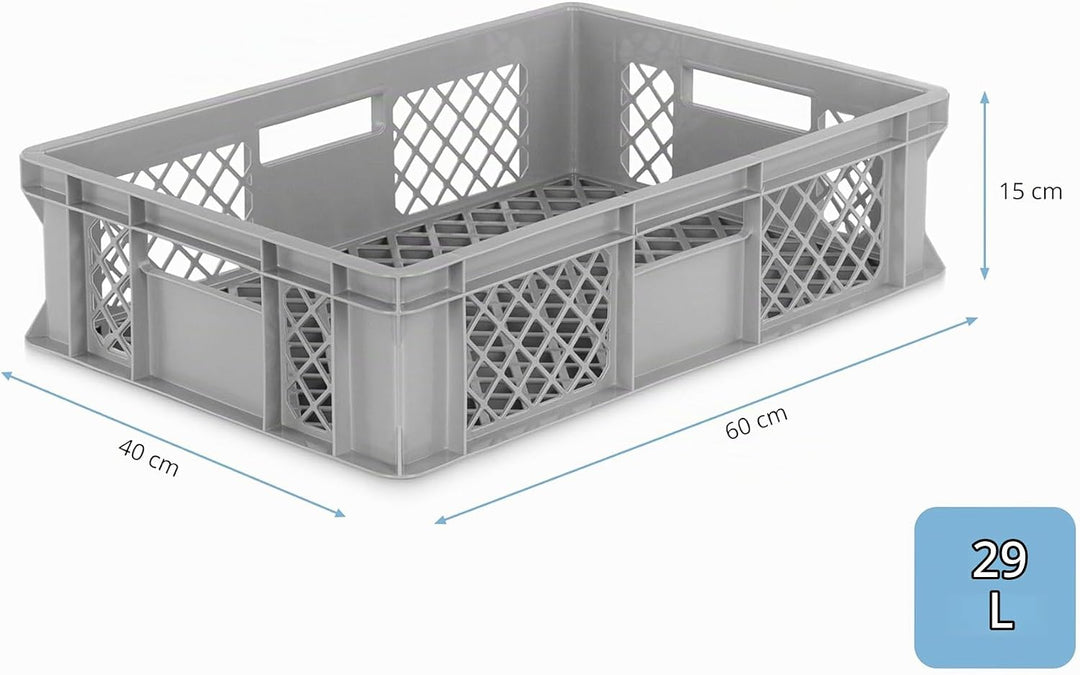 DIE BOX FABRIK 4er SET Bäckerkisten 600x400x150mm, Bäckerkiste, Brotkiste, Brotkörbe, Brötchenkiste,