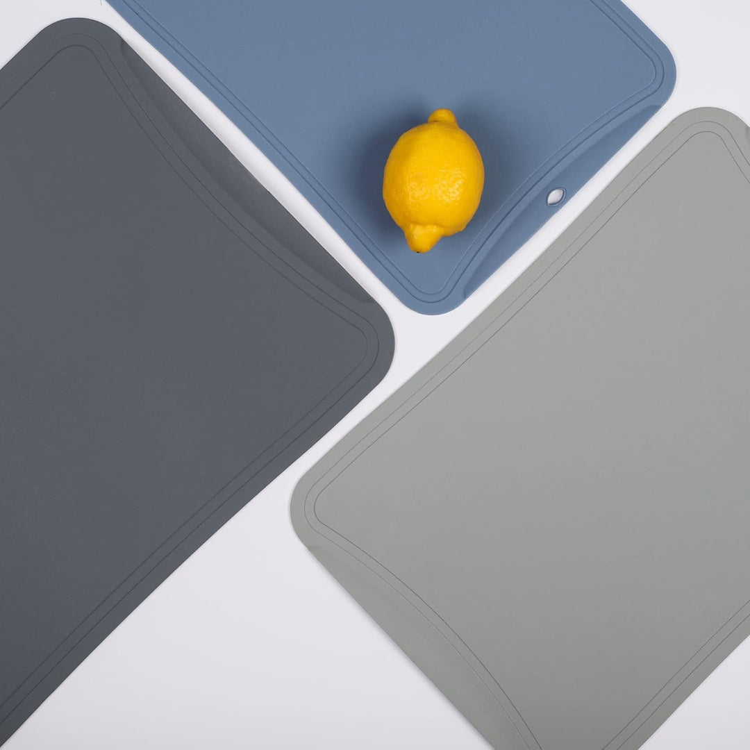 BLUE GINKGO TPU-Schneidematten [3er-Set] – Flexible, messerfreundliche und langlebige Küchen-Schneid