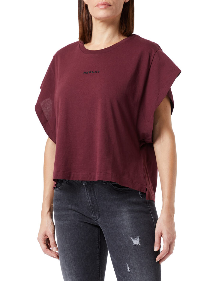 REPLAY Damen T-Shirt, XS 459 Burgundy Red