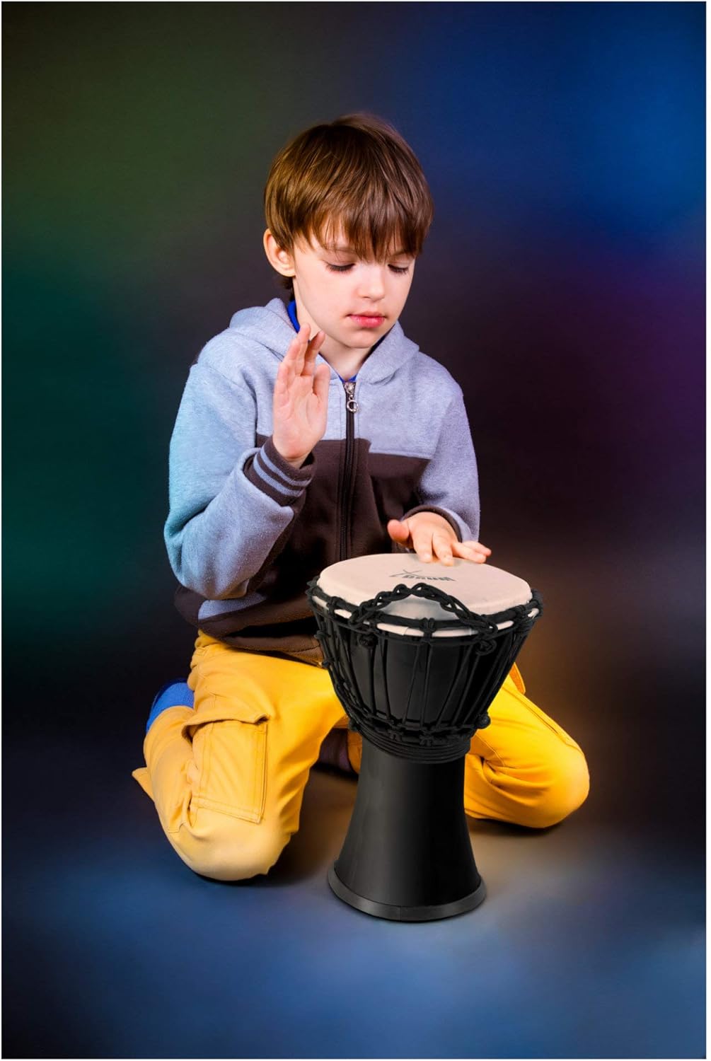 XDrum Primero Junior 31cm Djembe aus PVC - Korpus aus Kunststoff mit traditionellem Stimmsystem - Ko
