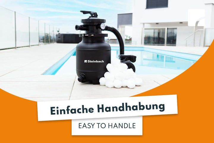 Steinbach Filterpumpe SPS 75-1, selbstsaugend, 230 V/450 W & Filter Balls – 040050 – Reinigende Filt