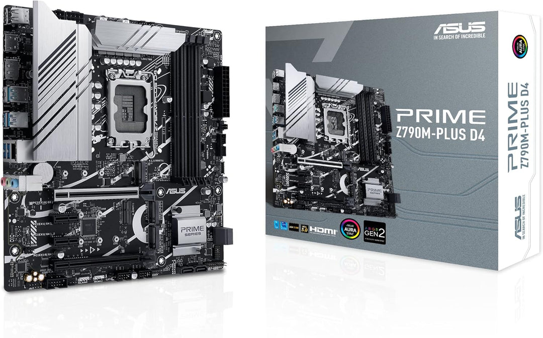 ASUS Prime Z790M-PLUS D4 Gaming Mainboard Sockel Intel LGA1700 (micro ATX, PCIe 5.0, DDR4 Speicher, 