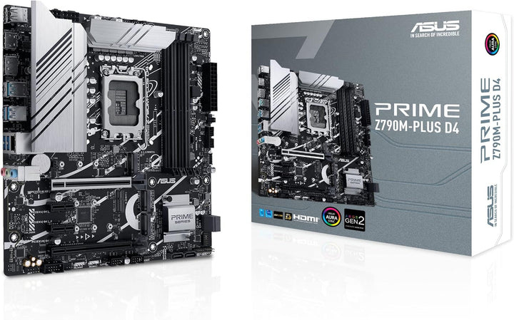 ASUS Prime Z790M-PLUS D4 Gaming Mainboard Sockel Intel LGA1700 (micro ATX, PCIe 5.0, DDR4 Speicher, 