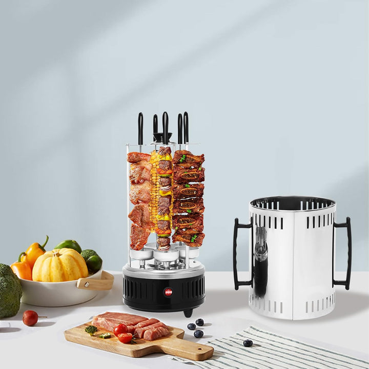 Vertikaler Elektrischer Grill, 1000W Elektrische Vertikaler Rotisserie-Grill Edelstahl Schaschlikgri
