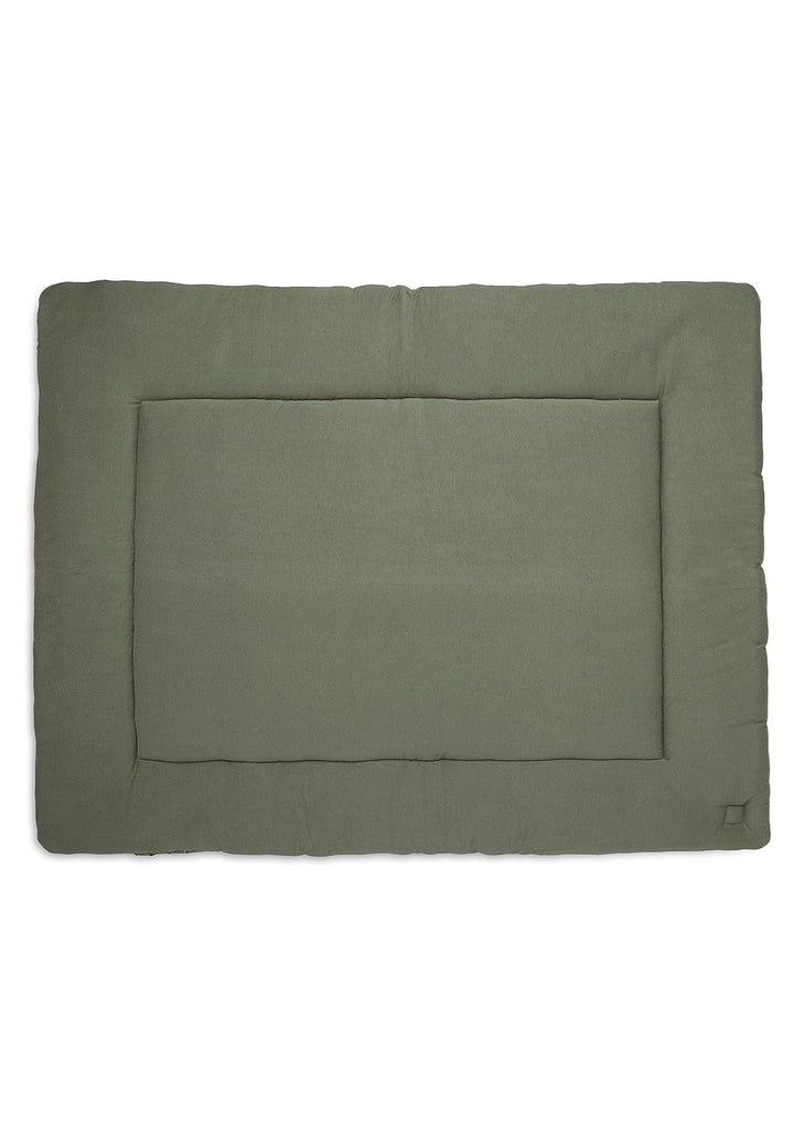 Jollein Krabbeldecke für Baby - Pure Knit, Leaf Green - Bio-Baumwolle - Laufgittereinlage - 75x95 cm