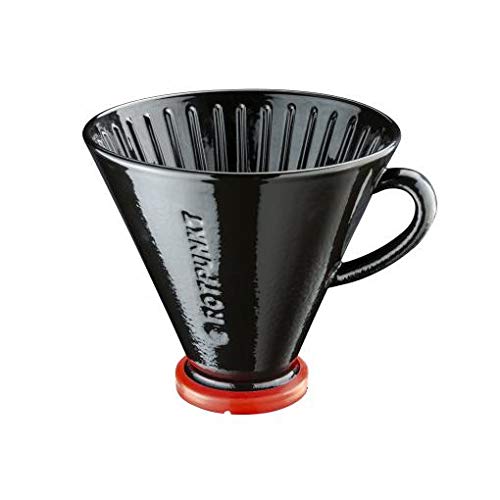 ROTPUNKT Coffee filter, porcelain hand filter, including silicone adapter ring, dishwasher-safe (por