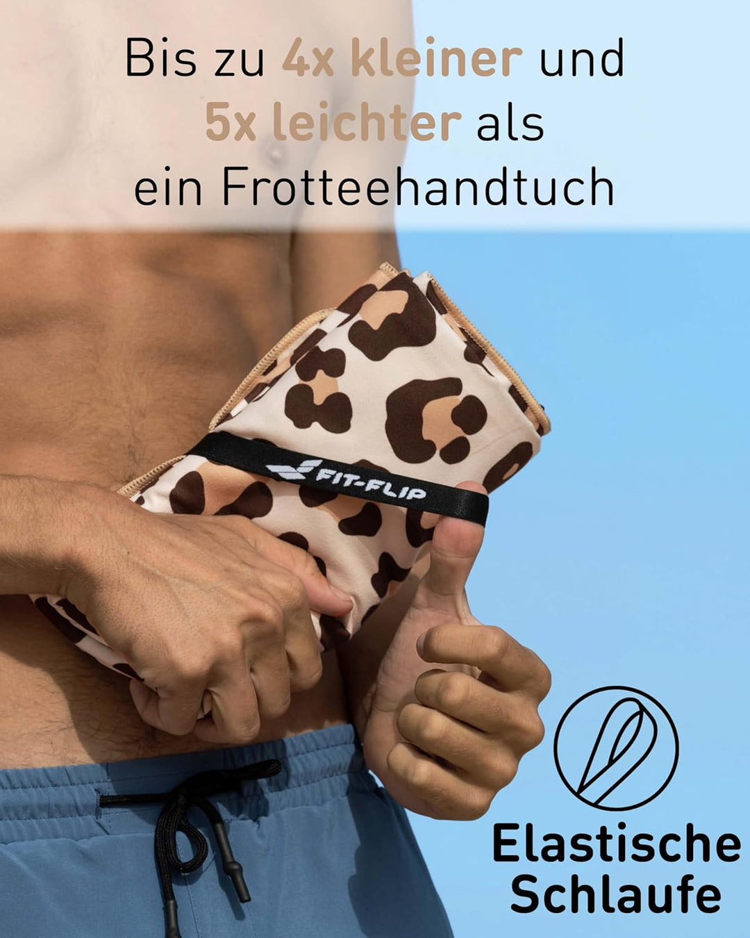 Fit-Flip Strandtuch XXL aus Mikrofaser - leicht und schnelltrocknend - 100% recyceltes Strandhandtuc