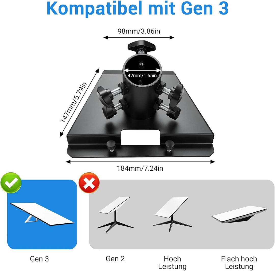 Starlink Halterung kompatibel mit Gen 3 – Rohradapter 28–54 mm Aluminium Mastverlängerung, Starlink