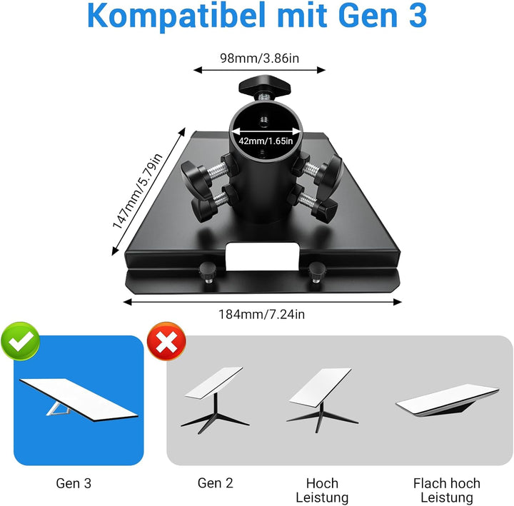 Starlink Halterung kompatibel mit Gen 3 – Rohradapter 28–54 mm Aluminium Mastverlängerung, Starlink