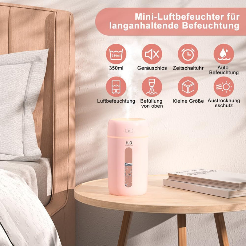 SZO Raumluftbefeuchter, Mini-Auto-Luftbefeuchter, Kinderzimmer-Luftbefeuchter, leiser Luftbefeuchter