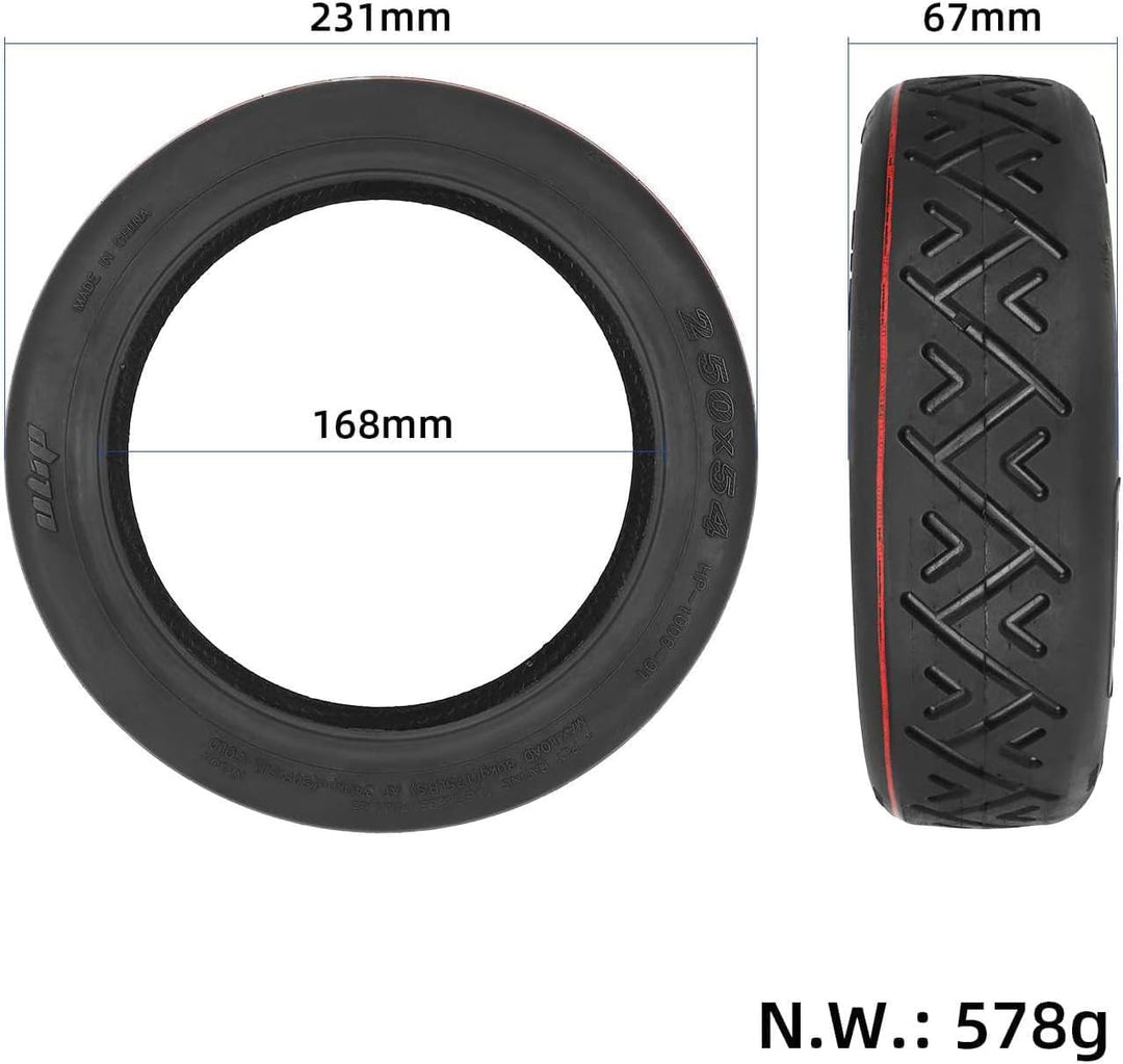 myBESTscooter – 250 x 54 Tubeless-Reifen für Xiaomi 4 Elektroroller, Gummireifen mit Ventil-Ersatzte