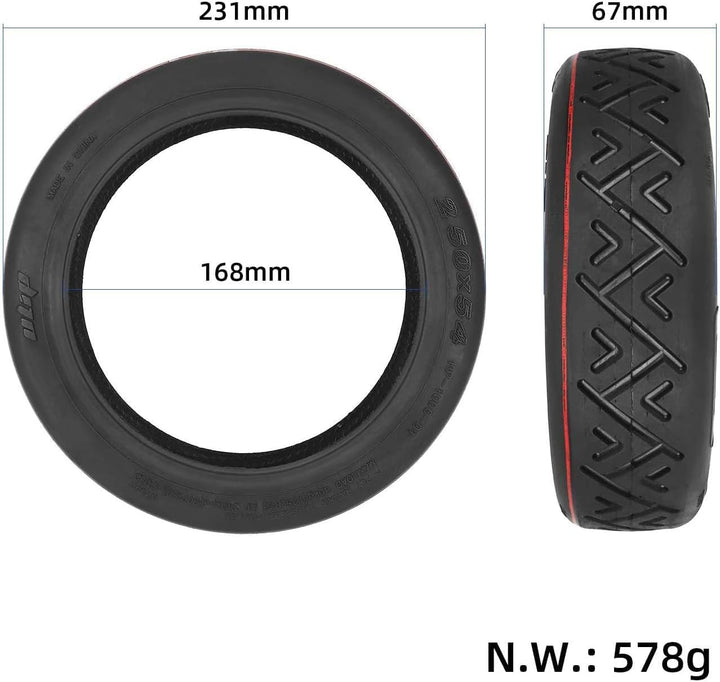 myBESTscooter – 250 x 54 Tubeless-Reifen für Xiaomi 4 Elektroroller, Gummireifen mit Ventil-Ersatzte
