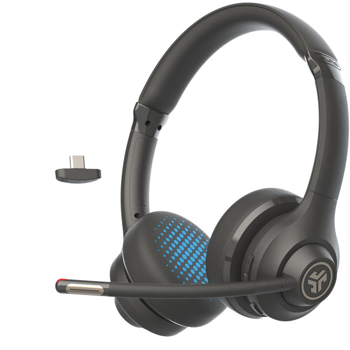 JLab Go Work 2nd Gen Headset mit Mikrofon Bluetooth & USB C Dongle, 55+ Std. Akku, On Ear Wireless H