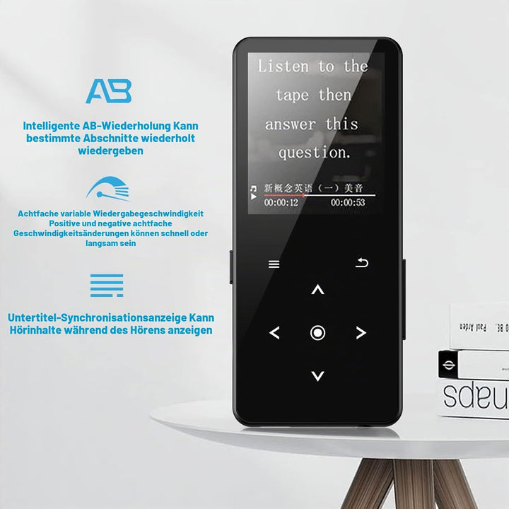 MP3 Player Bluetooth 5.0 Sport Musik-Player 32GB HiFi Verlustfreier Ton Walkman Eingebauter HD-Lauts