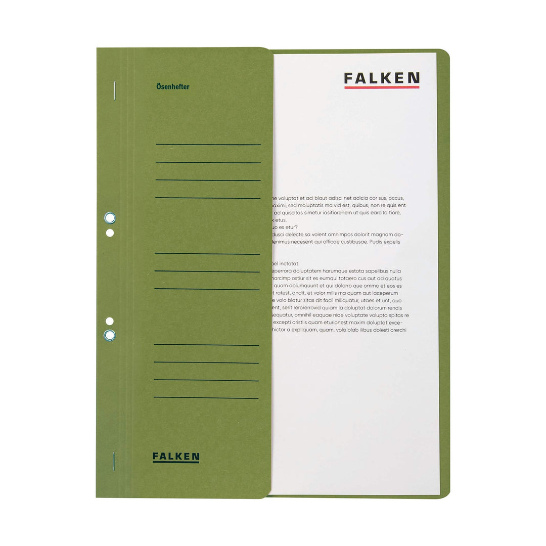 Original Falken 50er Pack Ösenhefter. Made in Germany. Aus Recycling-Karton mit halbem Vorderdeckel