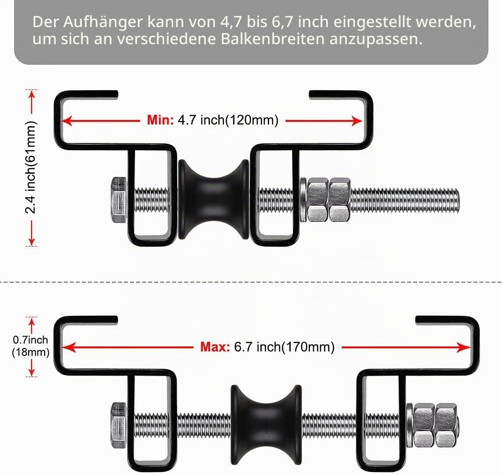 SELEWARE Steel I Beam Heavy Bag Hanger, Heavy Duty I-Beam Clamp Boxsack Halterung Boxsack Aufhängung