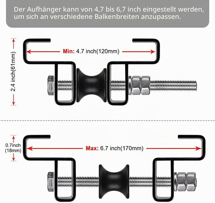 SELEWARE Steel I Beam Heavy Bag Hanger, Heavy Duty I-Beam Clamp Boxsack Halterung Boxsack Aufhängung
