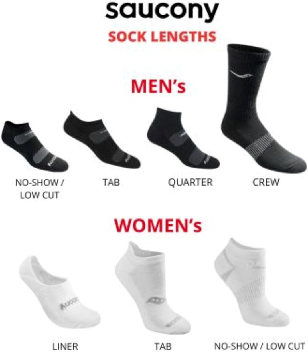 Saucony Herren Multipack Bolt Performance Comfort Fit No-Show Socken - grau