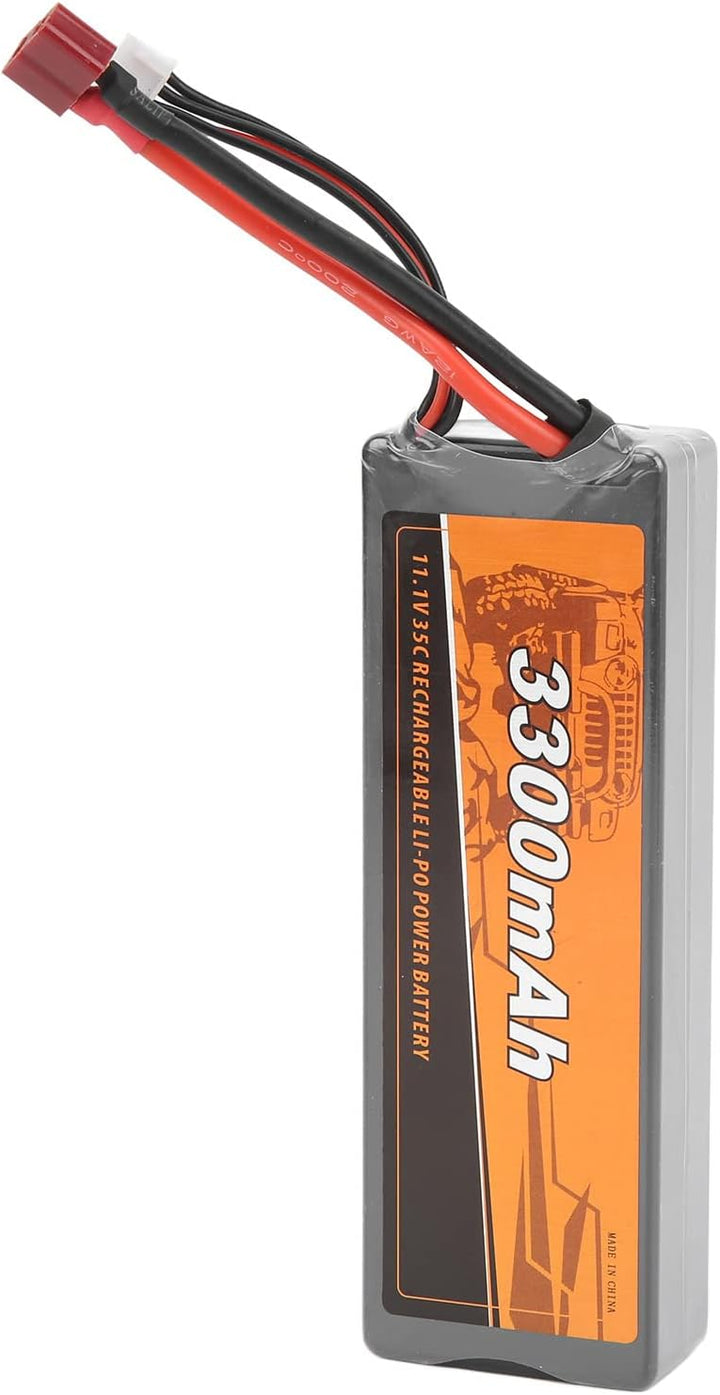 DEWIN RC Lipo Akku 11.1V 35C 3300mAH Lithium Polymer Akku mit T Buchse für ZD Racing 1/10 1/12 1/8 R