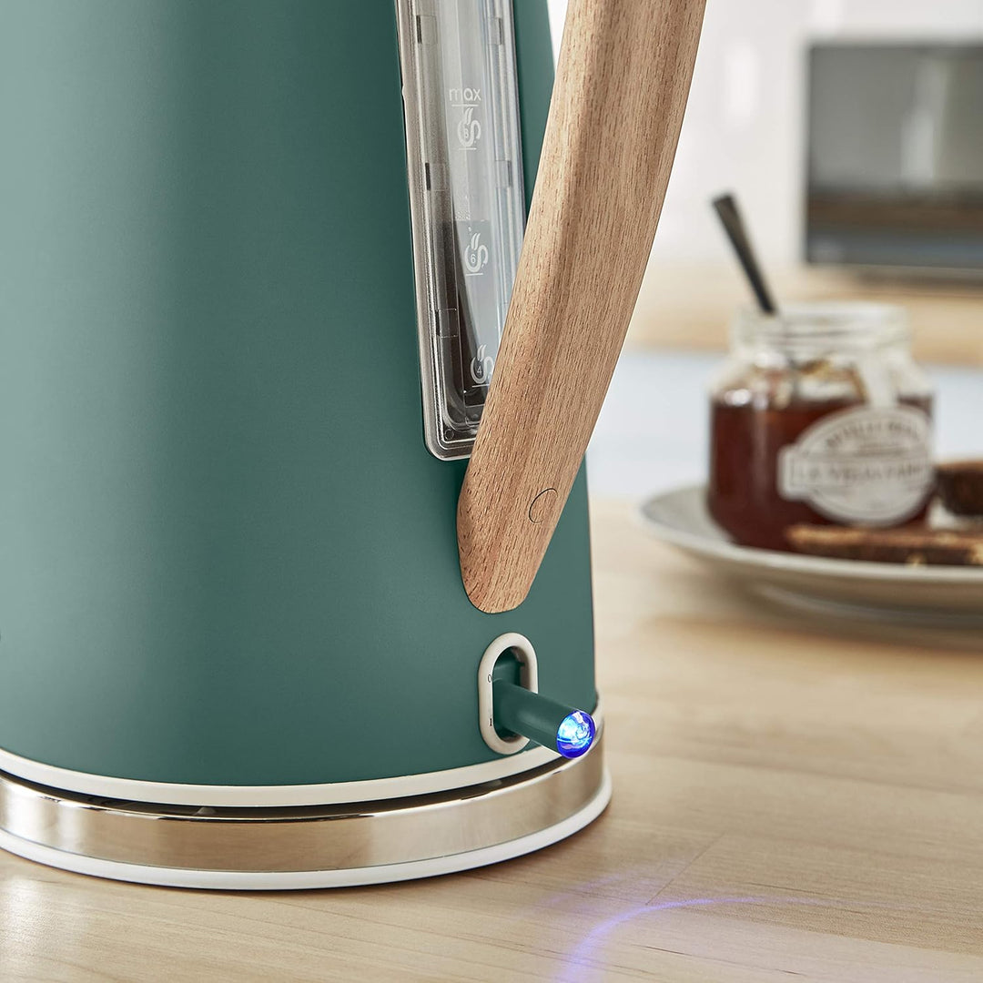 Swan Nordic Set Desayuno Kabelloser Wasserkocher, 1,7 l, 2200 W, Brot-Toaster mit breitem Schlitz, 4