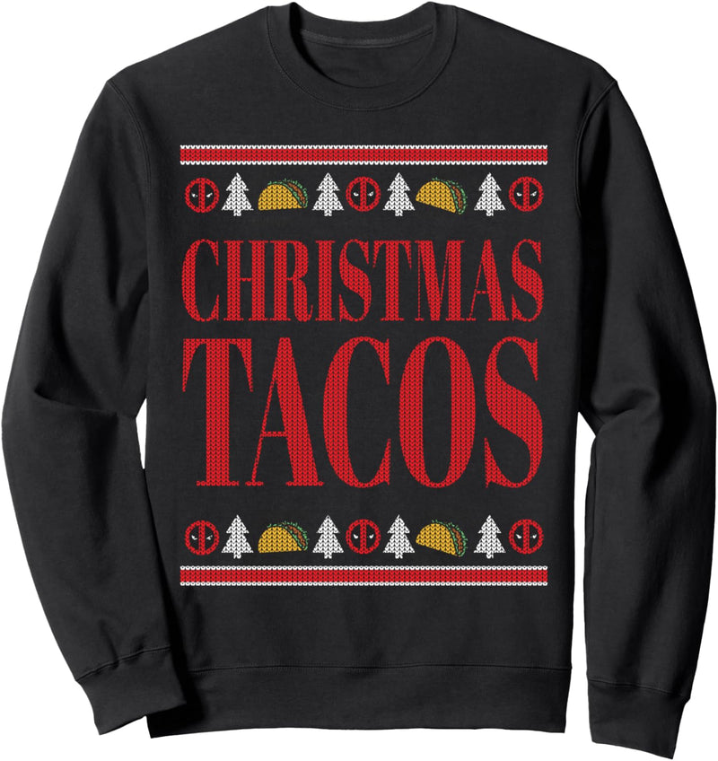 Marvel Deadpool Wade Wilson Christmas Tacos Holiday Sweatshirt