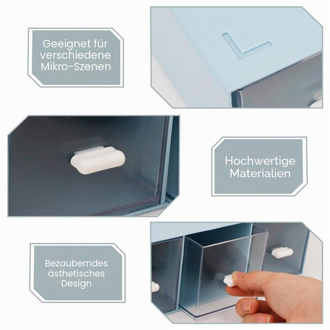 Teebox mit 3 Schubladen Tee Organizer Stapelbar Aufbewahrungsbox für Teebeutel Kaffeepads Teeaufbewa