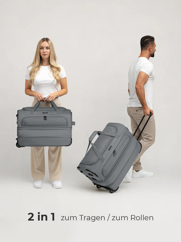 REDOLZ 2-Rollen MEDIUM Trolley-Reisetasche | Volumen mit Dehnfalte erweiterbar von 51 auf 64 Liter |